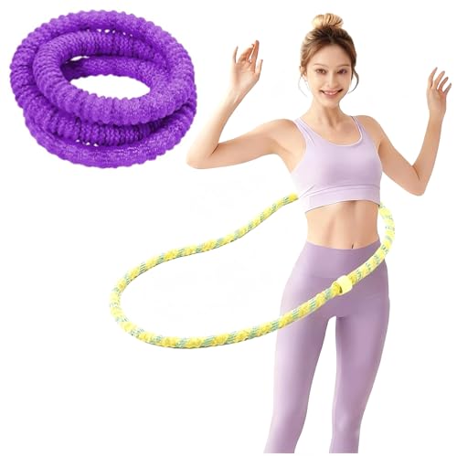 【Bookwarm】 静音設計クフラフープ 折りたたみ式で省スペース 肌に優しいソフトカバー付き ウエストダイエットに 落ちない 柔らかい 痩せる 室内でスマートに痩せる魔法の器具 (パープル)