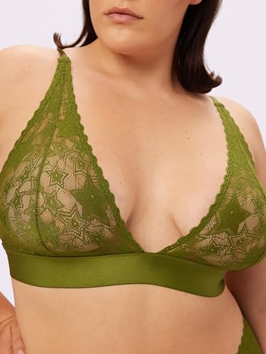 Parade Sutiã feminino de renda com estrela, Pesto, X-Small