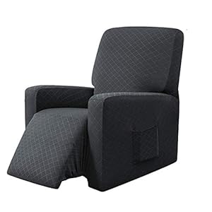 E EBETA élastique Housse de Fauteuil, Housse de Fauteuil à Oreilles Tissu Doux Polyester Protecteur pour Chaise Canapé (Gris foncé)