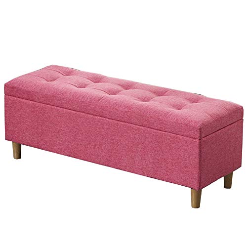 Pouf de rangement lin rose pour gagner de la place avec élégance - 2