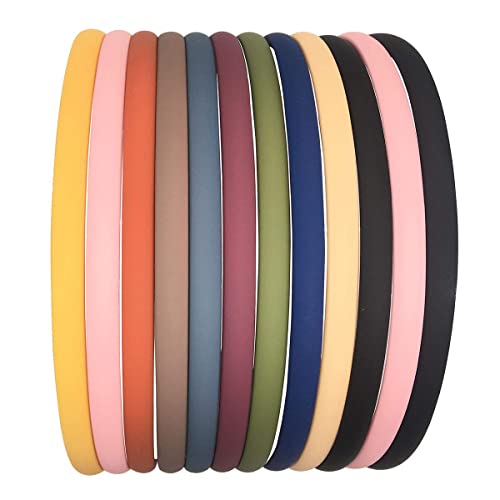 Image of Headband Thin Plastic Hair Bands for Women & Girls | 6mm Braided Pigtail Style Headbands with Teeth Comb for Strong Grip | Multicolor Daily Wear Hair Accessories for Kids & Teens