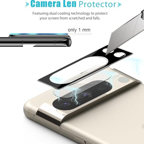 Image of Xmon Camera Lens Protector for Google Pixel 8 Pro (1 Pack) - 3D Premium Tempered Glass, Ultra-Clear, Anti-Scratch, Easy Installation - Black Pixel 8 Pro