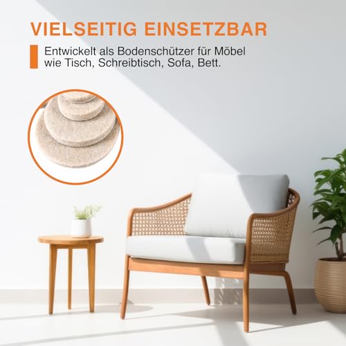 Hynec Premium Möbelschoner Filzgleiter Selbstklebend, Filzgleiter für Stühle, Bodenschoner für Stühle - 106 Teile, 7 GRÖSSEN, BEIGE, bodenschutz Stuhl
