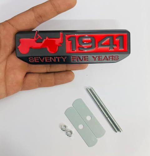 Image of Emblems for Car & Bike Metal Lo.go and Grill Me.tal Lo.go, Auto Accessories for Car Emblem 3D Badge Auto Racing Sport Sticker Grand Tourer Decal. (1941 Black RED Grill Sticker)