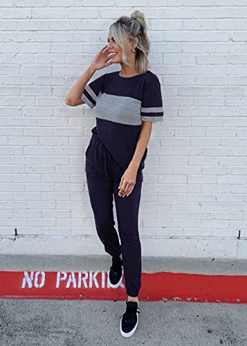 PRETTYGARDEN Women's Two Piece Sets 2025 Summer Spring Jogger Pants Travel Vacation Lounge Outfits Airplane Matching Clothes