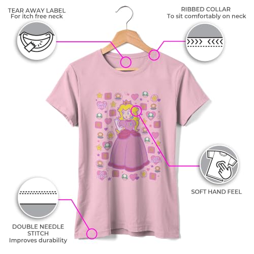 Image of Nintendo Girl's Peachtone T-Shirt, Small, Pink