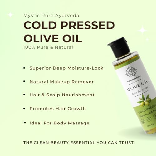 Image of Cold Pressed Olive Oil For Hair and Skin, Baby Massage, Deeply Moisturizes - 200ml