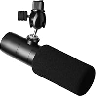 Medium-diaphragm Supercardioid Condenser Microphone Triad-Orbit Ball-joint Mic Adapter - Black with Integrated Pop Filter
