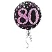 Produktbild Amscan 3379001 - Standard Folienballon 80. Geburtstag Celebration, circa 43 cm, Geburtstag, Heliumballon, Pink, Schwarz