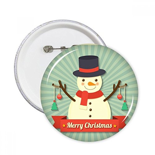 Badge Bonhomme de neige Joyeux Noël bouton de décoration multicolore taille S
