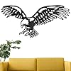 Eagle Decor Metal Wall Art Black Metal Wall Decor Patriotic Decoration Gift for Mens Room Garage Outdoor 24×12