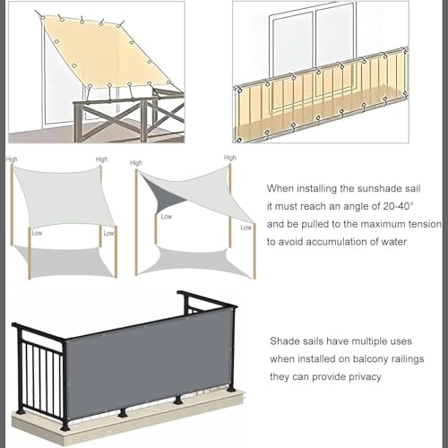 Voile d'ombrage imperméable en polyester pour terrasse et cour extérieure - 5
