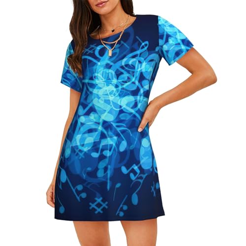 Chemise de nuit respirante manches courtes anti-chaleur pour femme