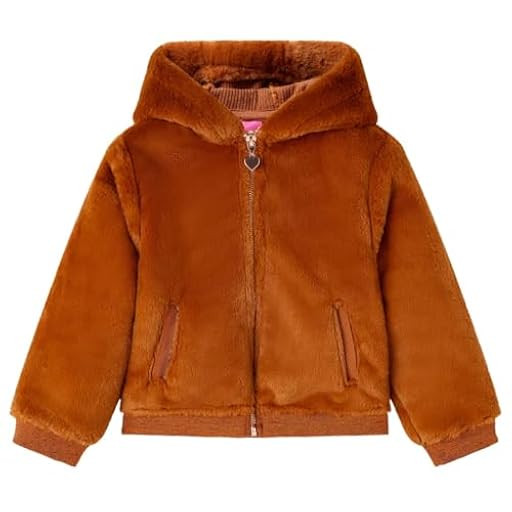 vidaXL Chaqueta con Capucha Infantil Ropa de Niños Pelo Sintético Color Coñac 92 | Ya disponible en tu tienda friki favorita! En mundofriki.es!