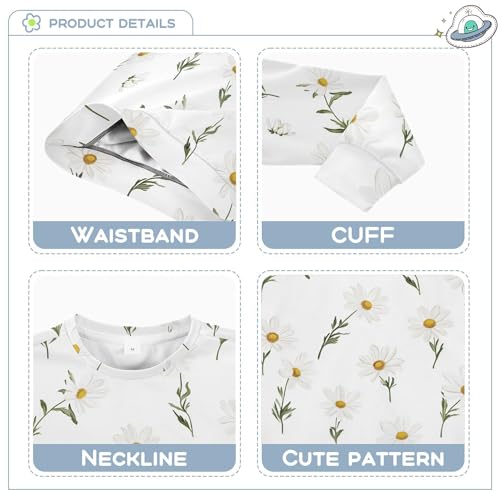 JUNZAN Safari Daisy White Kids Girls Hooded Sweatshirt Fleece Hoodies for Girls Camping 4T3