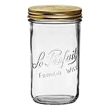 Le Parfait Familia Wiss 32oz (1L) Wide Mouth Glass Canning Jar – 1PK Made in France, Airtight 2-Piece Lid, Reusable Zero Waste & Eco-Friendly for Kitchen Storage, Meal Prep, Fermentation & Baking