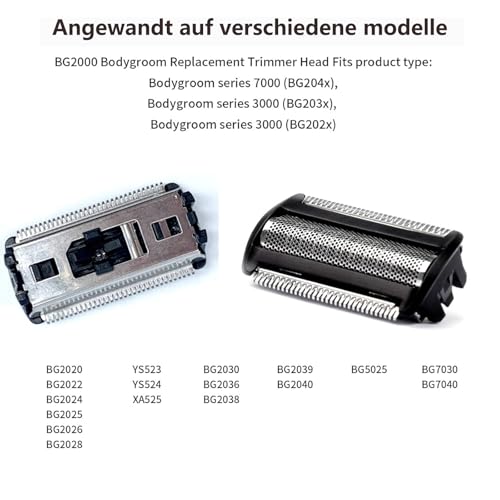 [3 stück]BG2000 Ersatzkopf kompatibel Mit Philips Norelco Bodygroom 7000 – kompatibel mit BG5020, BG7040 BG7030,Ersatzscherfolie mit Serie 5000 7000 3000 für Originale