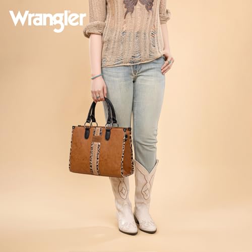 Image of Wrangler Women's Leopard Print Woven Shoulder Purse