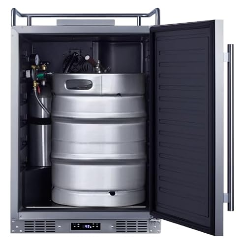 Summit Appliance SBC682NK 24" Wide Built-In Kegerator; Commercially Approved; 5.6 cu.ft Interior; Memory IC Function; Weatherproof Design; Built-in Capable; Automatic Defrost; Digital Thermostat on Fridge.com