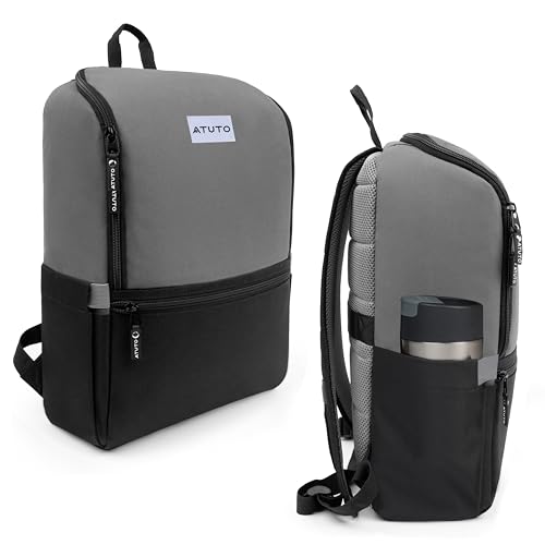 ATUTO Grey Laptop Backpack 17 inch Compartment - Back