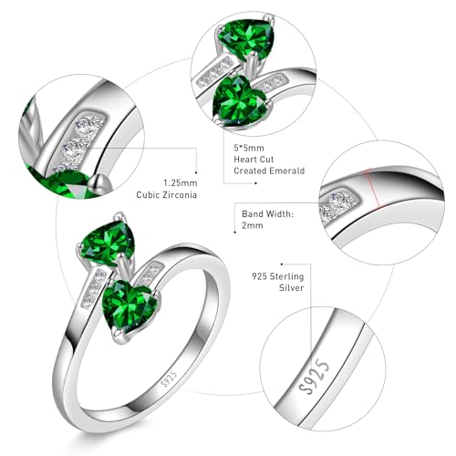 Yaresul Adjustable Emerald Ring for Women Heart Promise Ring by Yaresul - Used condition - Image 4