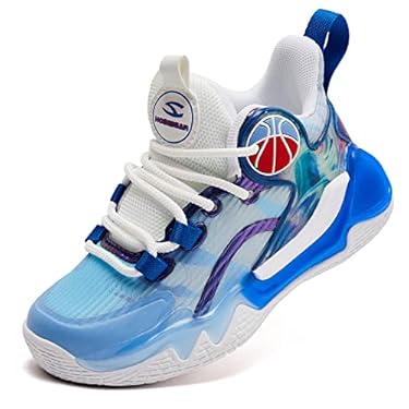 AMAZON - HOBIBEAR Kids Basketball Shoes Girls Youth Breathable & Comfortable Boys Sneakers for Little/Big Kids Blue Size 3.5