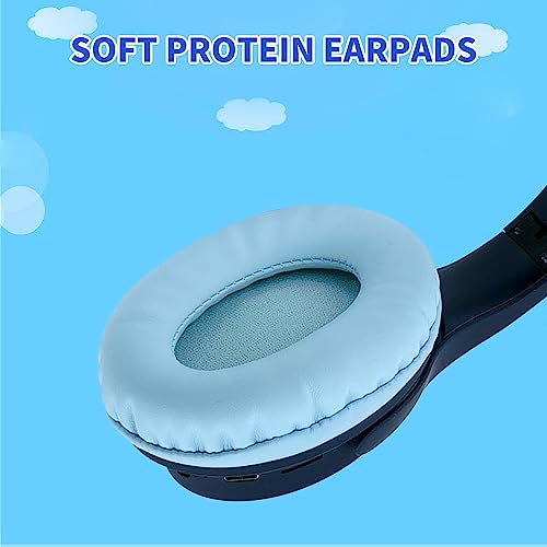 kids wireless Headphones, bluetooth teen headphones,over ear isolation headphone foldable with Built-in Mic for Cell Phones TV Tablet School network Boys Girls (e6 blue) 7 41wvsZcGYwL