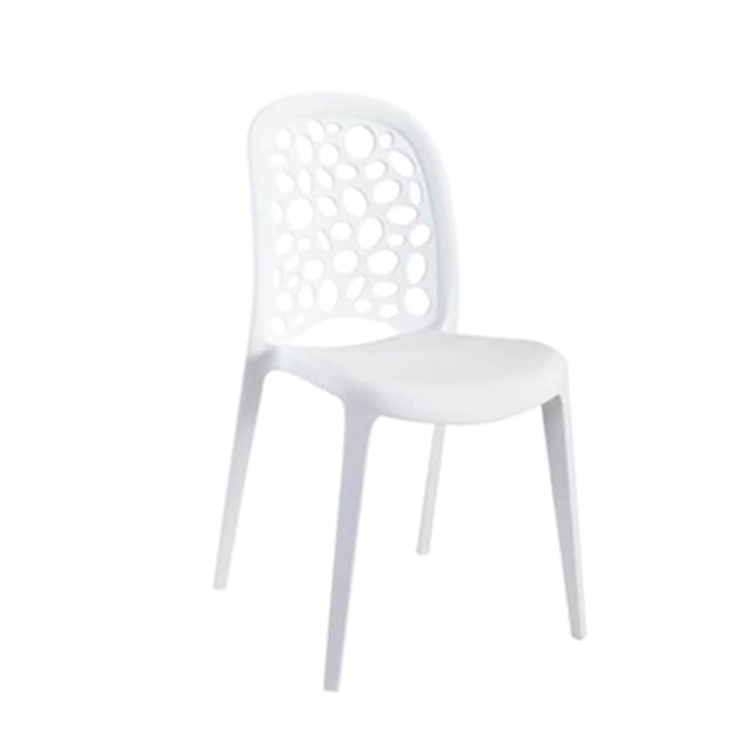 Maple Home Decoration Dining Chairs Plastic Stacking Modern Molded Side Chair Indoor Outdoor Modern Molded Kitchen and Dining Room Chair (White)