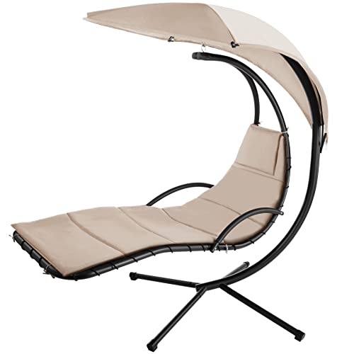 tectake® Hängeliege mit Gestell, Schwebeliege, Schwingliege mit...