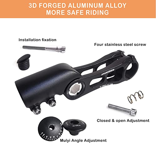 UPANBIKE Bike Stem Adjustable 31.8mm 130 Degree 75mm 95mm 130mm Aluminum Alloy Handlebr Riser Extender for MTB BMX Mountain Bike Road Bike (Black 31.8 * 75) - Image 4