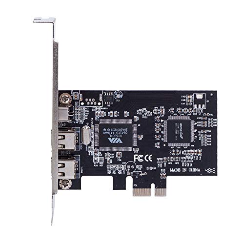 QNINE Firewire Card PCIe for PC, IEEE 1394 PCI Express Controller Card with Low Profile Bracket and Cable for Windows OS, No Driver Required