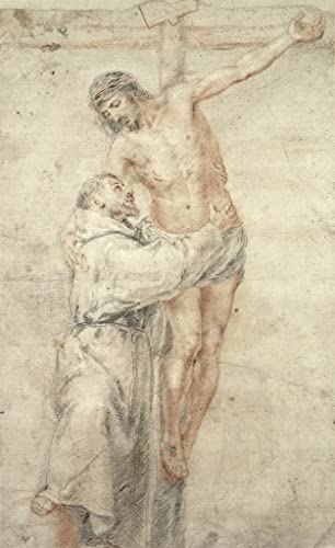 Art Tableau Murillo Impression sur Toile Réjeter le monde et embrasser le Christ 60x90cm