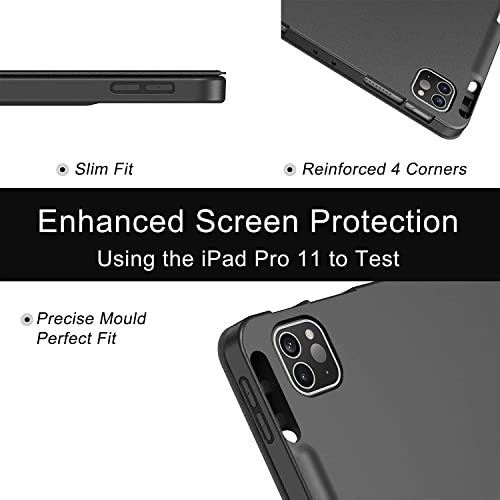 Image of ProElite Smart Case for Apple iPad Pro 11 inch 2022 /2021 4th /3rd Gen [Auto Sleep /Wake Cover] [Pencil Holder] [Soft Flexible Case] Recoil Series - Marble Green