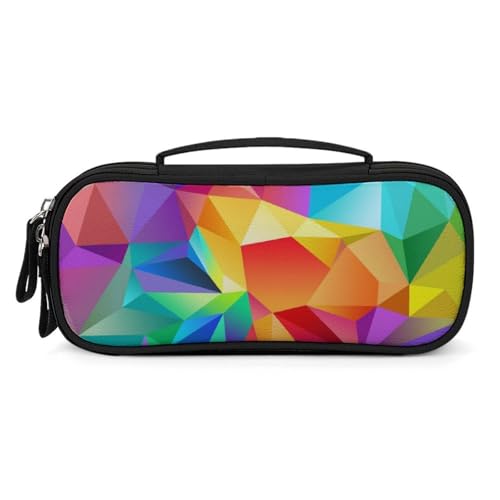 Bolsa organizadora multiusos para el día a día y tus viajes con diseño de arcoíris geométrico