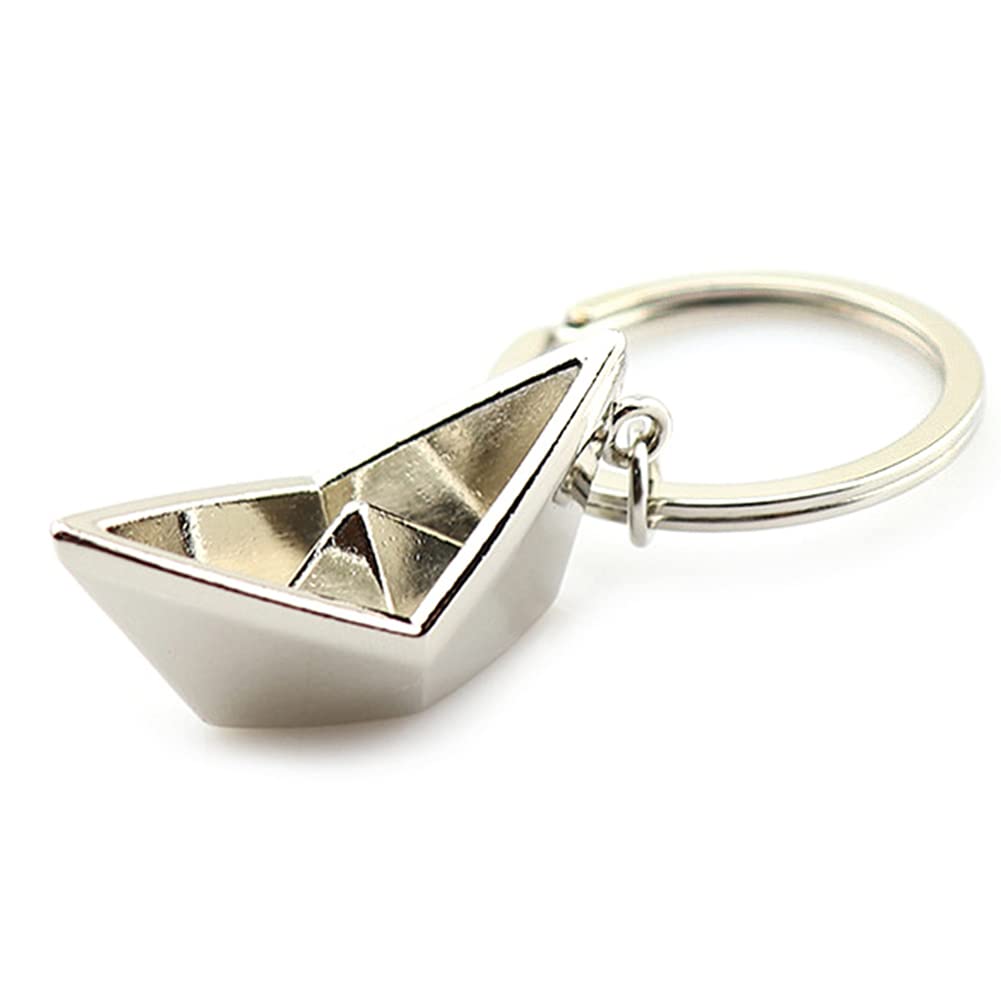 ARFUKA Schlüsselanhänger Boot Anhänger Schlüsselanhänger Unisex Key Organizer Holder Keychain für Seemann Männer und Frauen Silber
