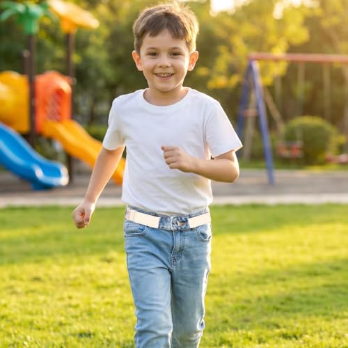 Image of GUSTAVE 2pcs Belt for Kids, Stretchy Kids Belt for Boys Girls, Fashion Adjustable Waist Belts, Elastic Silver Buckle Child Toddler Belts