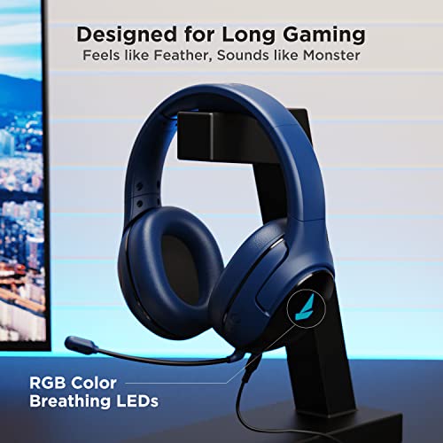 Image of Boat Immortal IM 1300 Wireless Gaming Over Ear Headphones with 2.4GHz Ultra Low Latency Mode(Upto 35ms), Bluetooth Mode, 3D Spatial Audio, BT v5.1, Dual Mics, Dongle Slot(Phantom Blue)