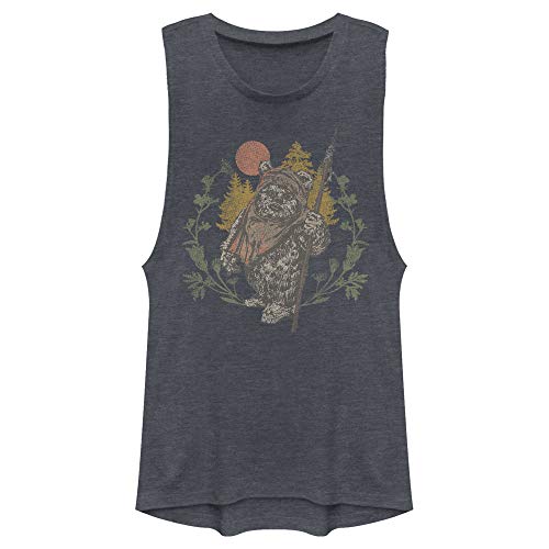Débardeur imprimé Star Wars Ewok Sunset, muscle tank en coton mélangé bleu chiné taille L