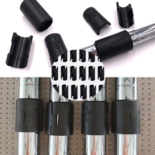 Changyeah Clip-Pack,25 Stück Regalhalterung Regalklammern Gitterrostabdeckung Hülsen,schwarze Drahtregal-Regalschloss-Clips für Pfostenregale mit 2,5 cm Durchmesser