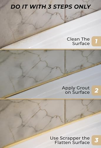 Magic Chems Tile Grout Repair Kit, Beige 8.8 oz/250gr. Fast Drying Grout Filler Tube Repair Kit, Grout Sealer Restore and Renewer for Bathroom Floor Tiles, Gaps, Joints, Lines