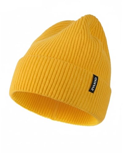 Bonnet chaud d'hiver jaune en maille pour vos sorties quotidiennes