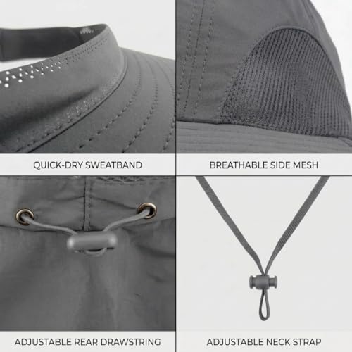 Image of Mosquito Hat with Netting, Mosquito Hats Lightweight Outdoor Fishing Hiking Camping Bug Net for Men & Women, Grey