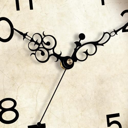 Image of KECYET 12 Inch Silent Wall Clocks Battery Operated Retro Wall Clock Antique Clock Vintage Decorative for Kitchen Living Room School Bedroom(Gold)