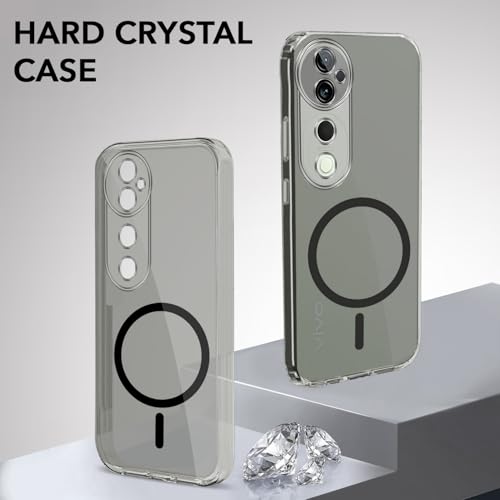 Image of Jkobi Lifetime Anti-Yellow MagSafe Compatible Clear Back Cover Case for Vivo T3 Ultra (Sleek Hard Crystal | Shockproof and Camera Protection)