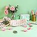 Pink Women Fresh Style Pencil Bag Flower Floral Canvas Large Pen Pencil Pouch Bag Pencil Case Pen Holder Coin Pouch, Simple Cosmetic Storage Bags Makeup Bag Office, Pen, Pencil and Marker Cases