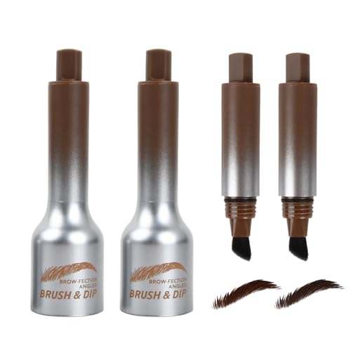 2PCS Mejorado Lapiz Cejas LíQuido, Microblading Liquid Eyebrow Pen, Brow Fiction Angled Brush & Dip Natural Brows Eyebrow Pencil Long Lasting Waterproof Brow Pen Fection Angled Brush