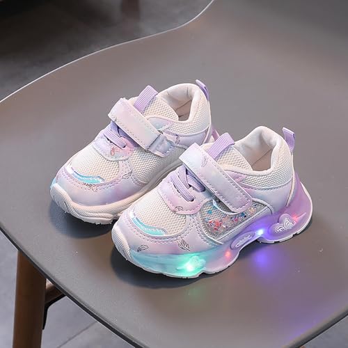 Betadog Girls Glitter Sneakers Lightweight Kids Tennis Shoes Kids Athletic Shoes Youth Girls Slip-On Athletic Sneakers (Purple-8, 10.5)2