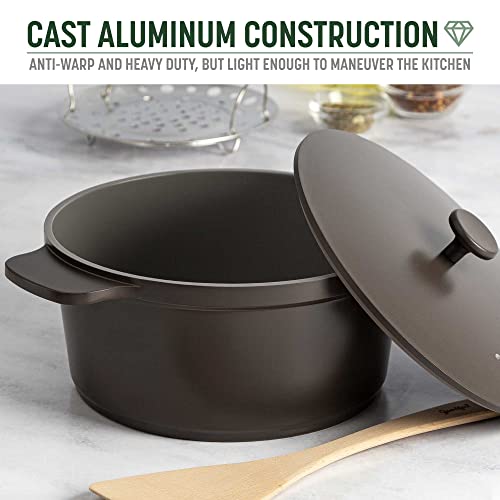 Image of Goodful All-In-One Pot, Multilayer Nonstick, High Performance Cast Dutch Oven With Matching Lid, Roasting Rack And Turner, Made Without PFOA, Dishwasher Safe Cookware, 4.7-Quart, Graphite
