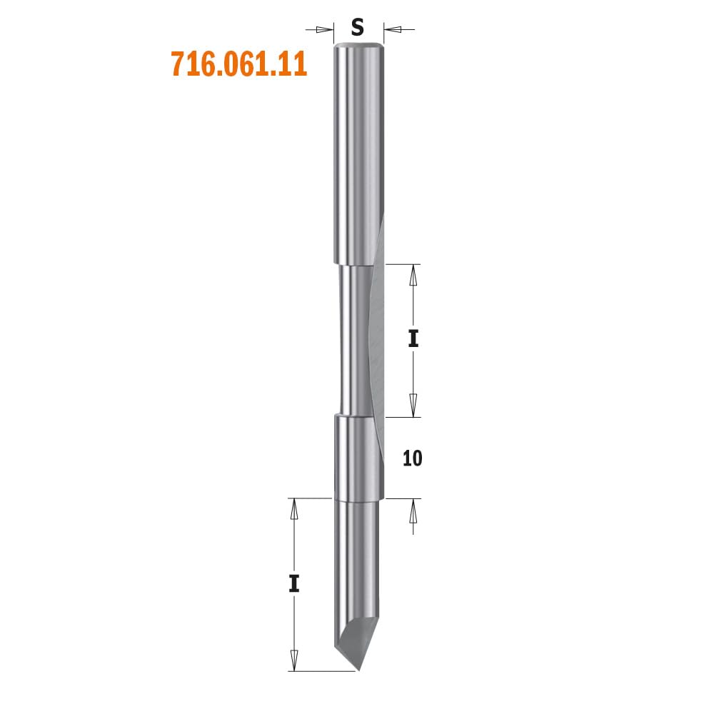 CMT 816.095.11 - Fresa para agujerear y refundir hm s=6.35 d=9.53x25.4 z2