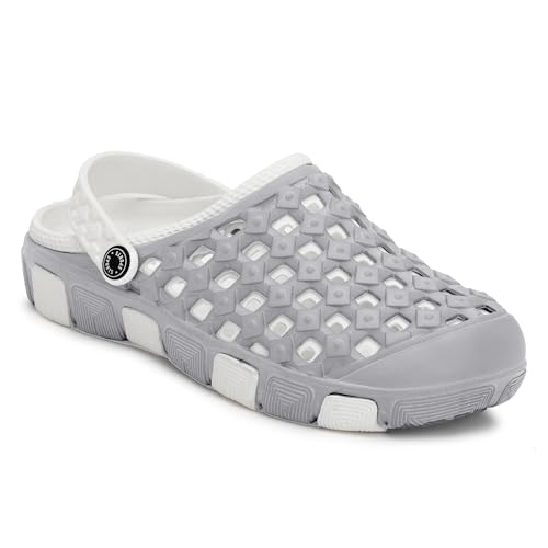 Image of Inklenzo Men's Sandals Clogs Mules for Men & Boys - Cream Comfortable, Extra Soft, Lightweight, Non-Slip, Waterproof, Adjustable Back Strap, Stylish, Classic, Casual, Everyday Mules